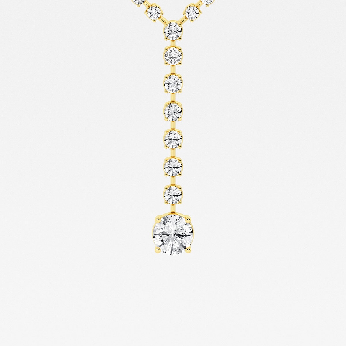 Additional Image 1 for  16 1/2 ctw Round Lab Grown Diamond Lariat Tennis Necklace